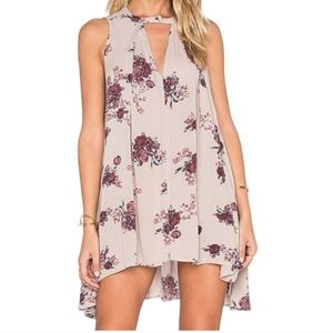 Free People Snap Out Of It Sleeveless Tree Swing Dress Mauve Floral Size S